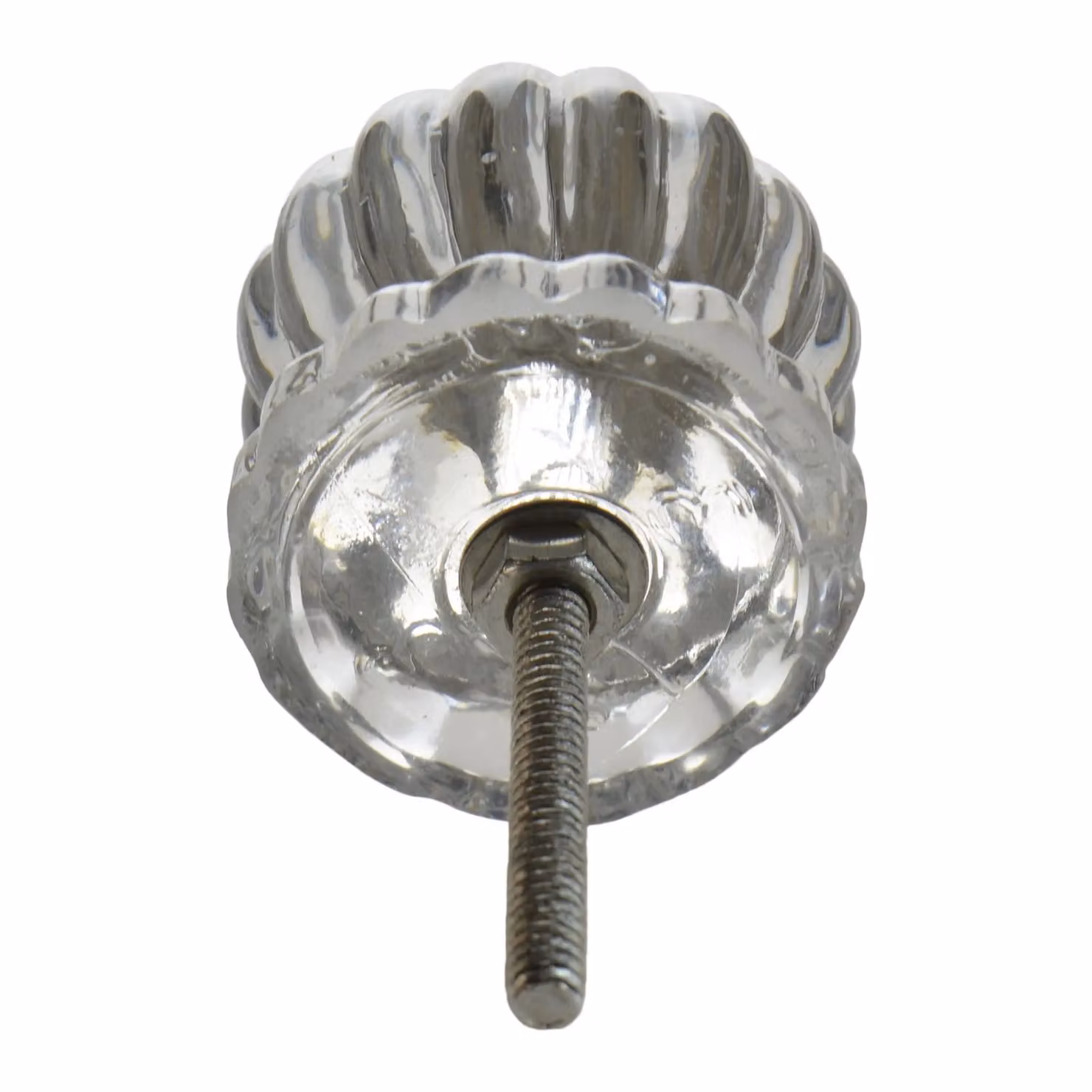 Nicola Spring Polished Clear Glass Button Cabinet Knobs, Pack of 6 – 2