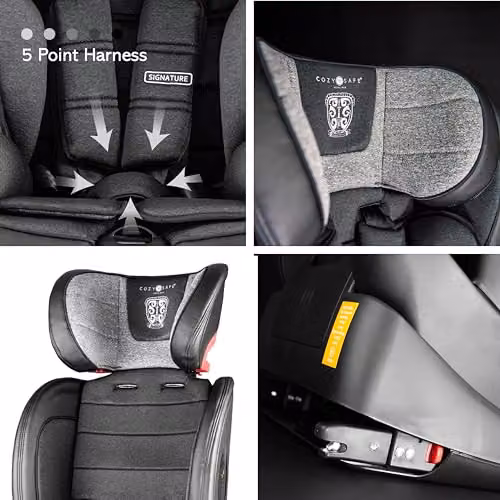 Cozy N Safe Excalibur Group 1/2/3 Convertible Child Car Seat with ISOfix and Top Tether, Graphite – 5