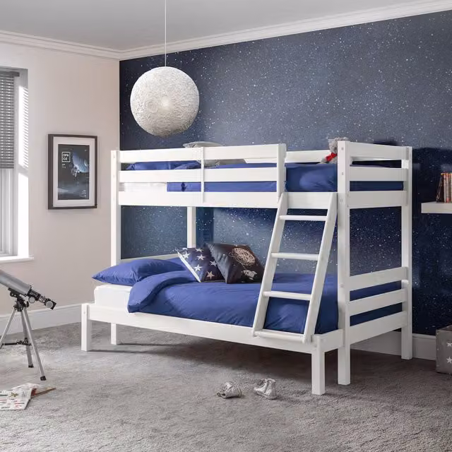 Julian Bowen Merlin Triple Sleeper Bunk Bed in Surf White