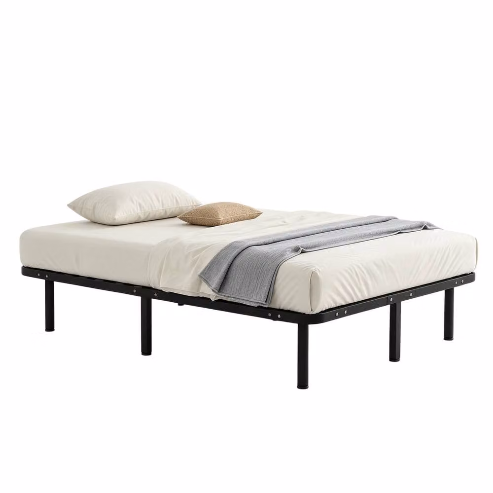 STILVORA Single Bed Frame with Under-Bed Storage Drawers in Black Metal and Wood, W/D/H: 90 x 190 cm – 3