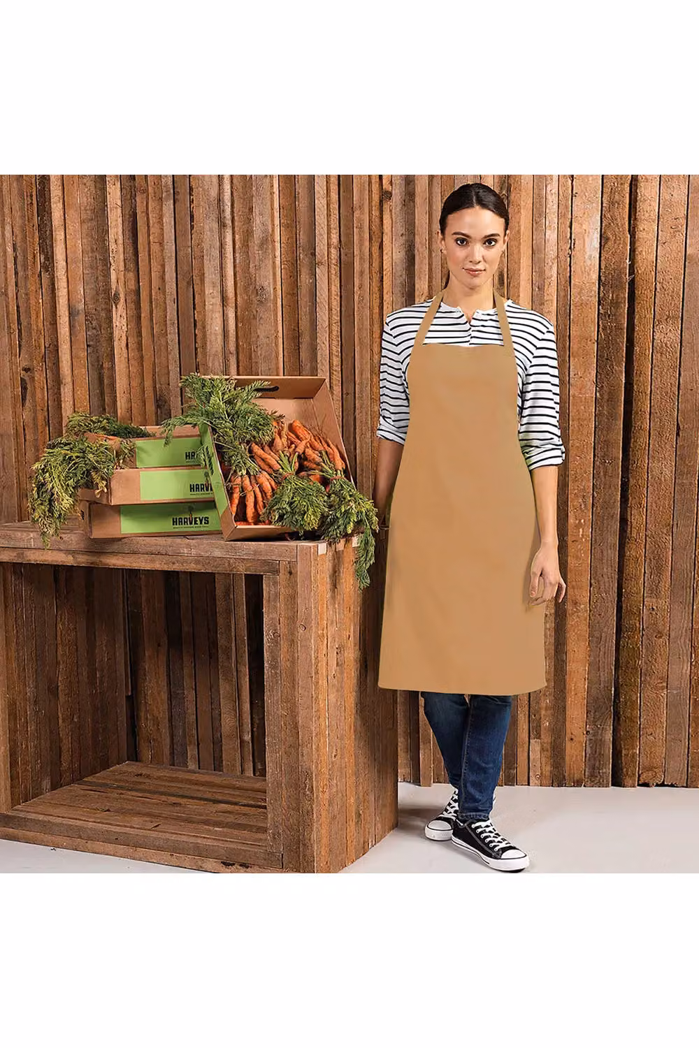 Premier Colours Poly Cotton Professional Bib Apron in Brown – 2