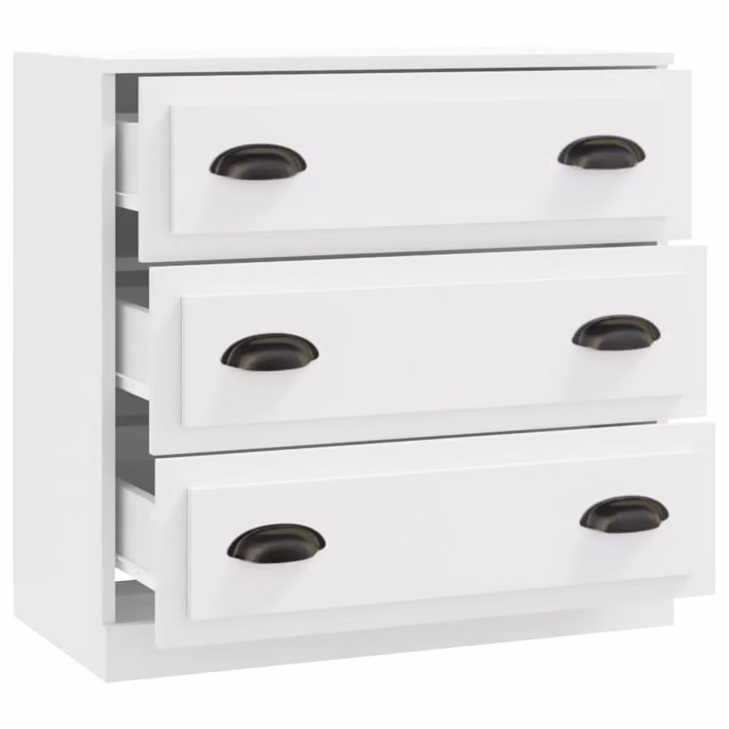 Berkfield Home Classic Sideboard in White, W/D/H: 70 x 35.5 x 67.5 cm