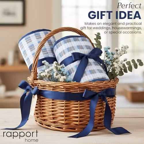 Rapport Home Santa Cruz Striped Bath Sheets 2 Pack, Blue and White, 100% Cotton, 500GSM, W: 90 cm, H: 140 cm – 4