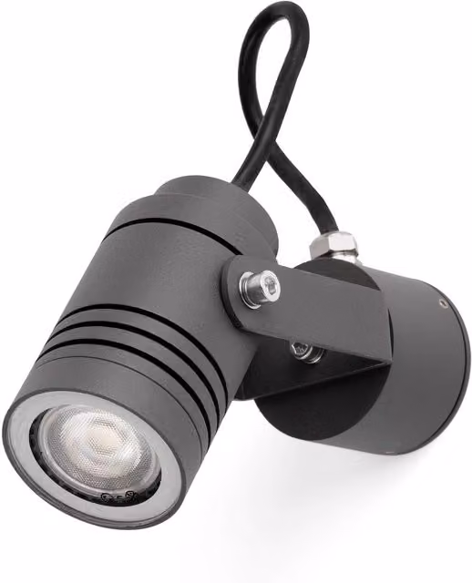 Faro Modern Adjustable Outdoor Wall Spotlight in Grey
