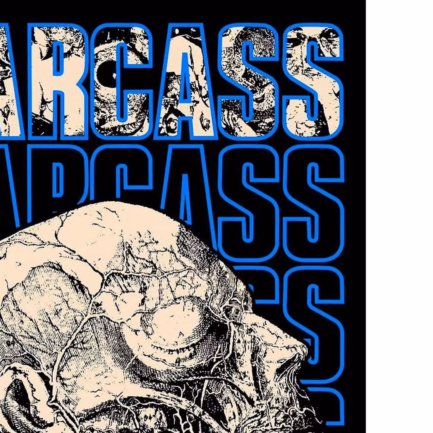 Carcass Necro Head Multicolour Textile Poster in Black – 2