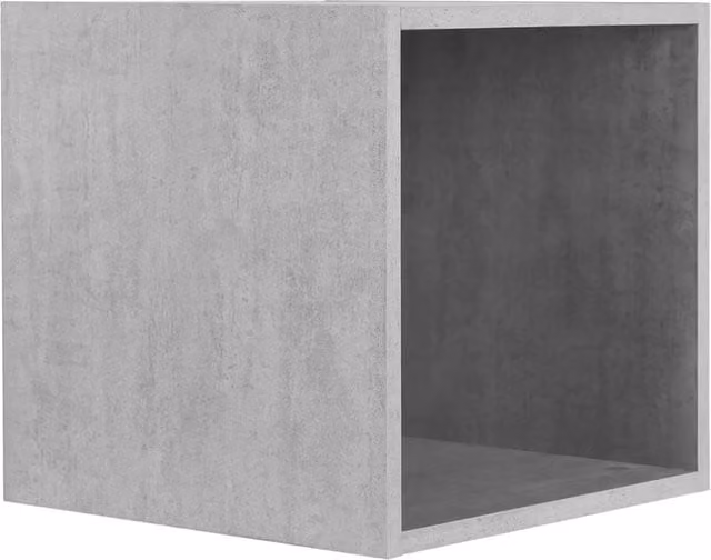 Nordara Medium 12 inch Storage Box Concrete Effect Record Display Cabinet Unit in Grey, W: 100 cm, D: 15 cm – 1