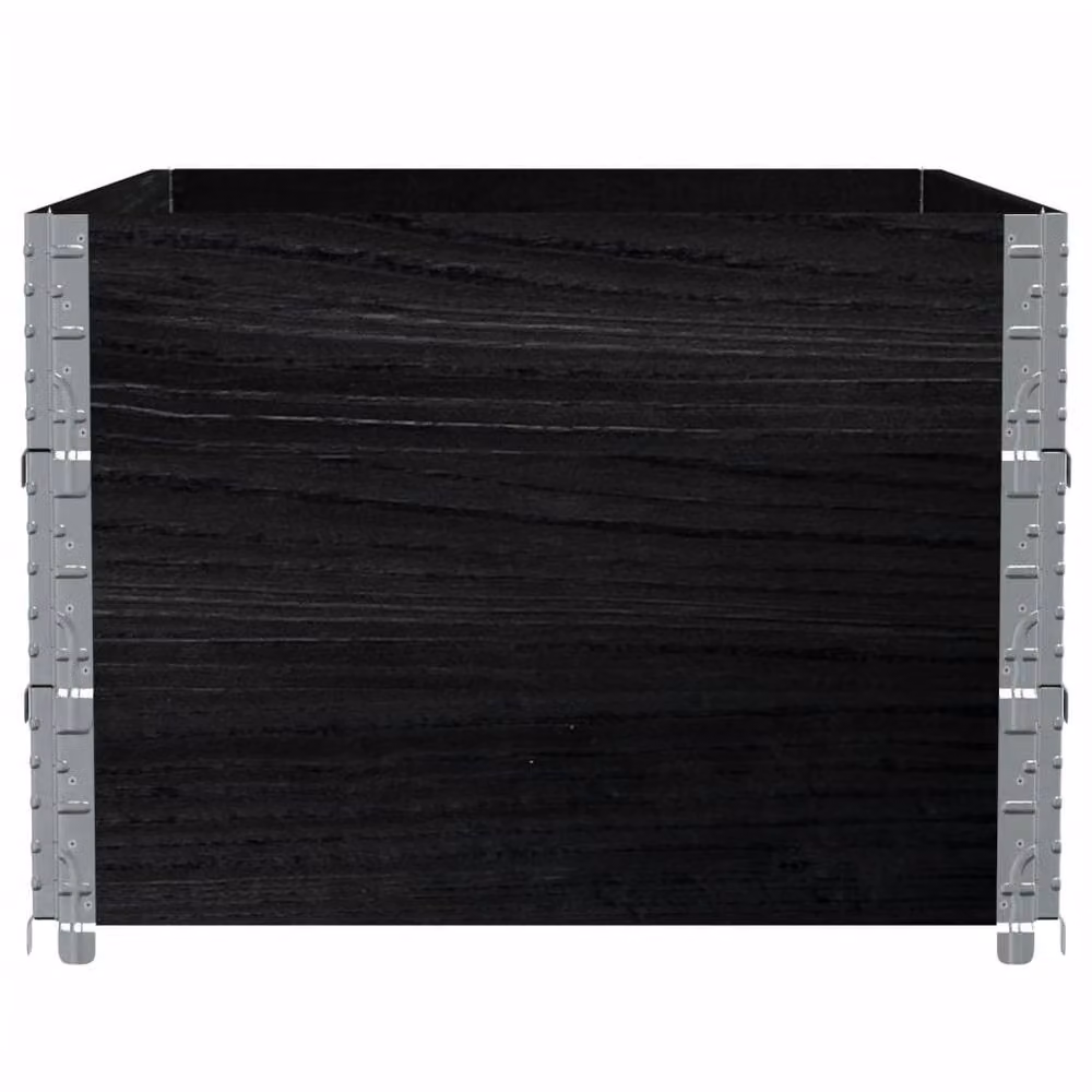 Berkfield Home Garden Black Wooden Raised Bed Planter with Galvanised Steel W: 120 cm, D: 80 cm – 3