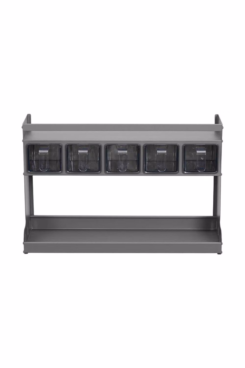 Garden Sanctuary 3-Tier Kitchen Spice Rack with Seasoning Boxes in Grey, W/D/H: 43.5 x 28.5 x 1.0 cm – 2