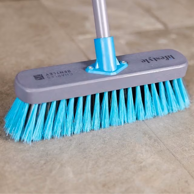 Charles Bentley Lifestyle 12 inch Mixed Synthetic Wooden Broom in Grey