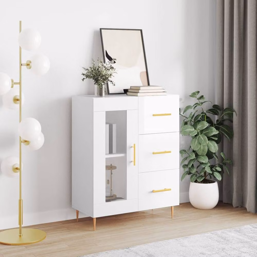 Berkfield Home Modern High Gloss White Sideboard, W/D/H: 69.5 x 34 x 90 cm – 2