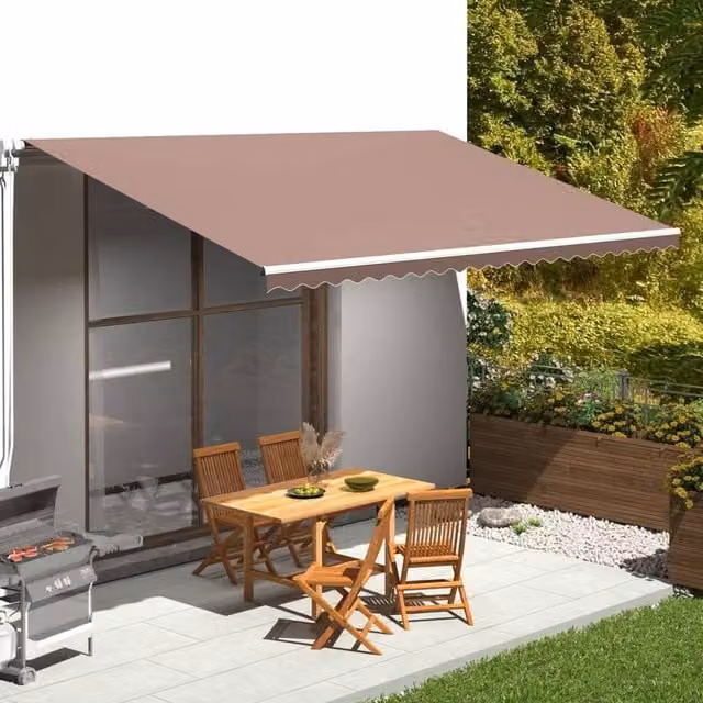 Berkfield Home Replacement Polyester Awning Fabric in Brown, 5 x 3 m