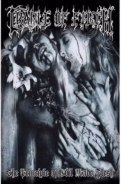 Cradle Of Filth The Principle Of Evil Made Flesh Multicolour Textile Poster in White – 1