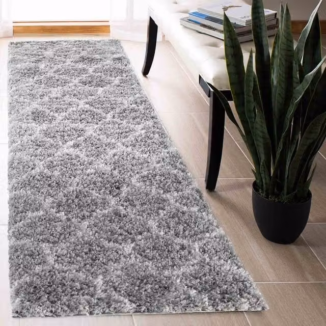 Desire Rugs Moroccan Berber Boho Shaggy Runner, Grey, W: 60 cm, L: 220 cm