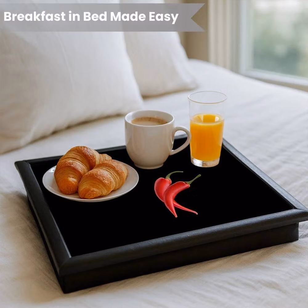PAWNORA Twin Chilli Padded Lap Tray with Bean Bag Cushion in Black – 6