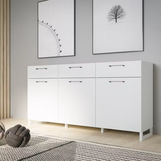 Furniture To Go Sali Sideboard in Light Grey with Soft Close Drawers