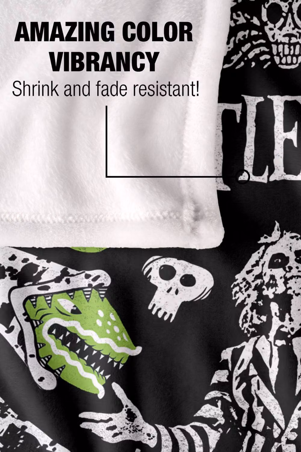 LOGOVISION Beetlejuice 1988 Double Worms Super Soft Silky Touch Fleece Throw Blanket, Multicolour, W: 152.4 cm x D: 127 cm – 9