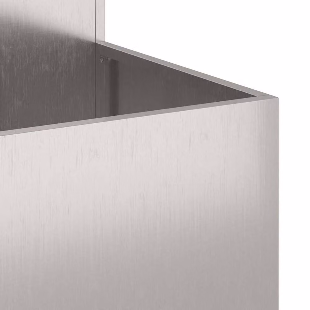 Berkfield Home Stainless Steel Garden Planter Tub in Silver, W/D/H: 100 x 100 x 60 cm – 4
