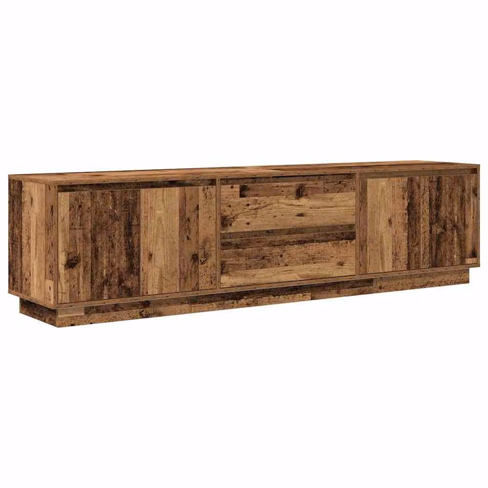 Berkfield Home TV Cabinet with LED Lights in Old Wood Brown, W: 193.5 cm, D: 41 cm, H: 50 cm – 3