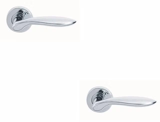 Loops 2x Pair Smooth Ergonomic Round Rose Handles with Concealed Fixings in Polished Chrome – 1