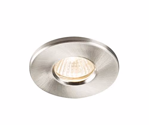 Netlighting Grey IP65 Bathroom Recessed Downlight with Brushed Chrome Finish and Replaceable GU10 Bulb – 1