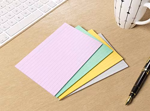 Silvine Luxpad A6 Lined Revision Flash Cards, 100 Pack, Assorted Colours – 2