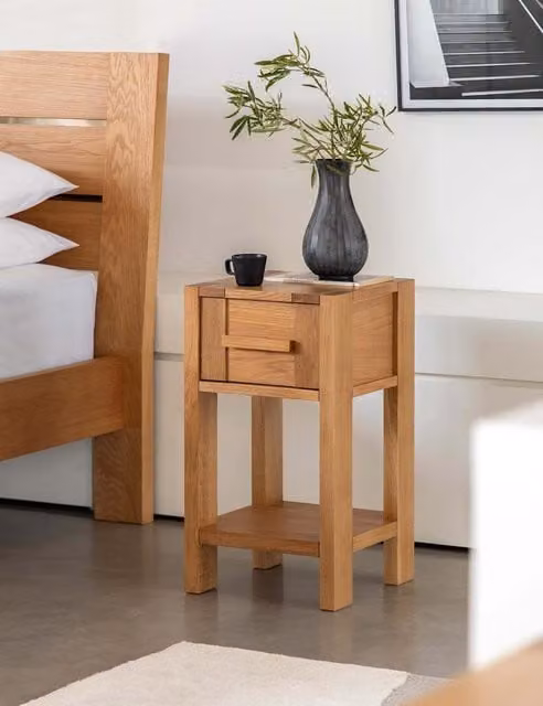 Gallery Direct Sonoma Slim Bedside Table in Oak with Soft Close Drawer