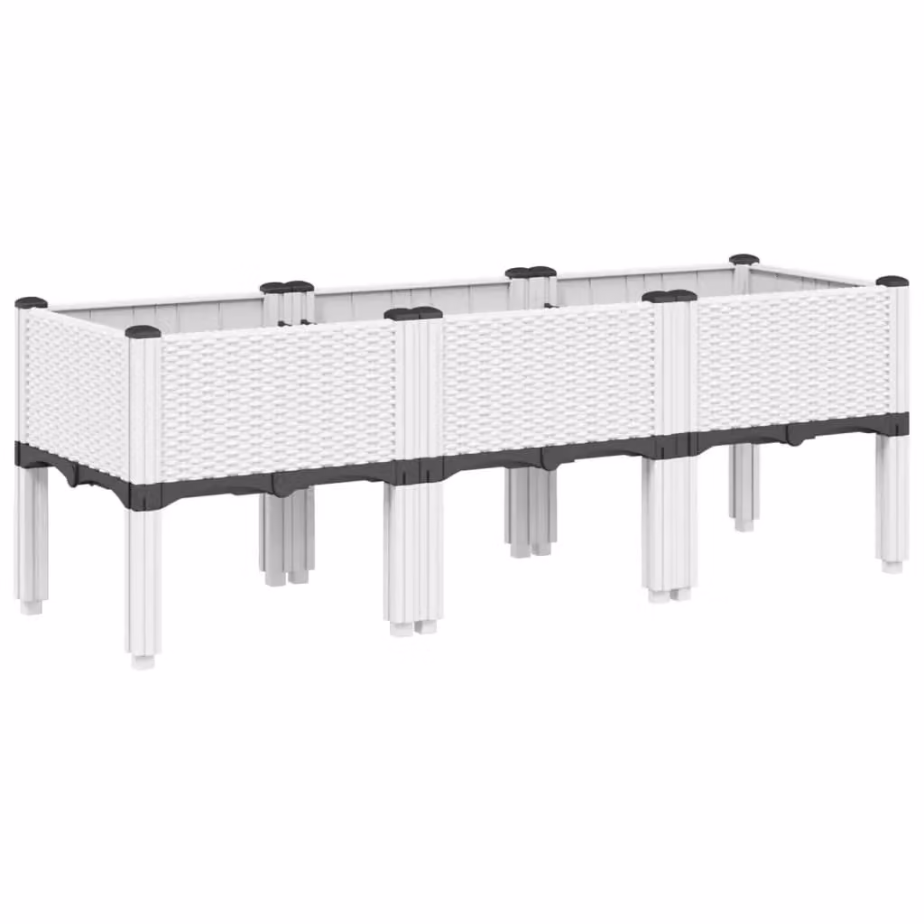 Berkfield Home Garden Planter with Legs in White, W/D/H: 120 x 40 x 42 cm – 2
