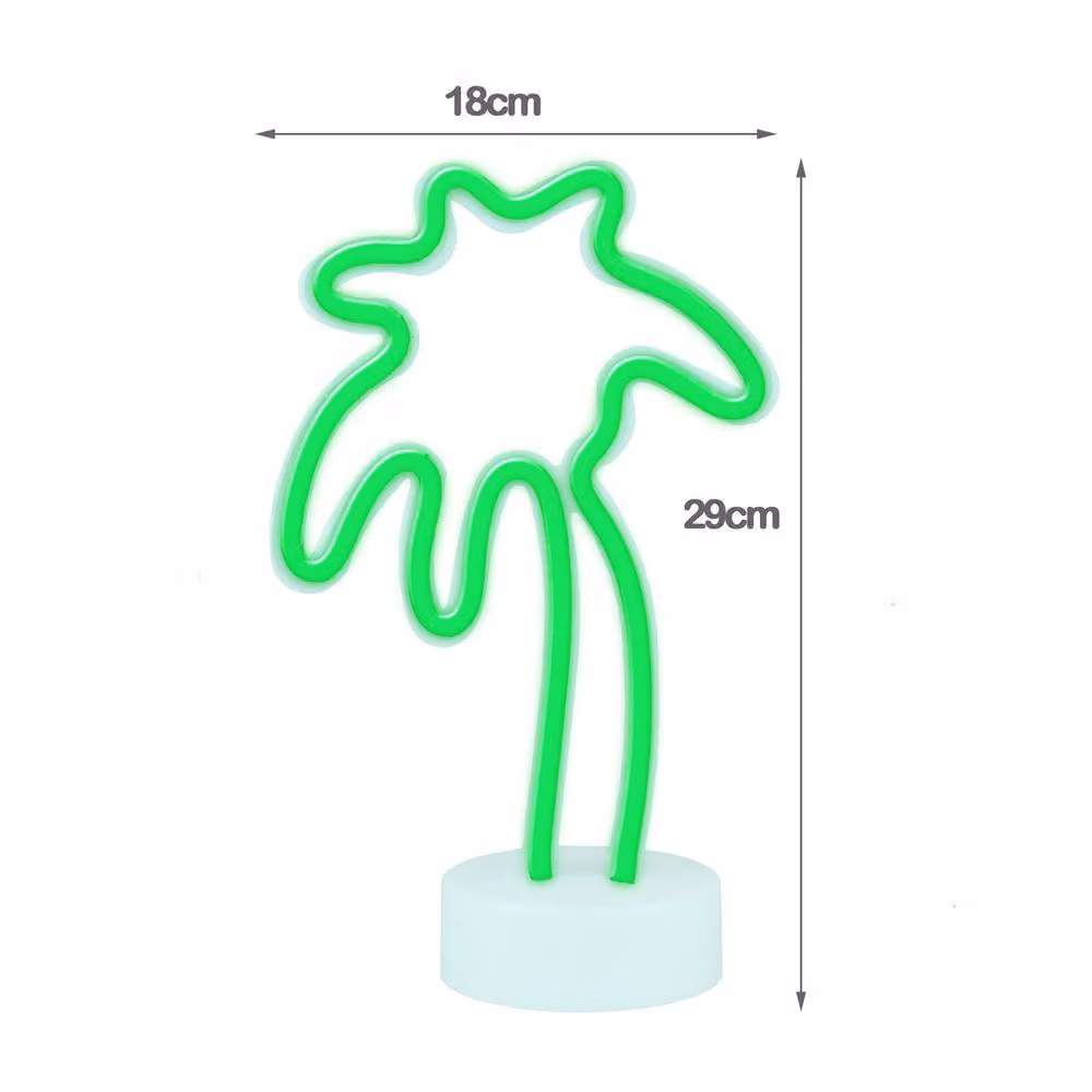 Simpa LED Novelty Neon Palm Tree Tabletop Light in Green – 2