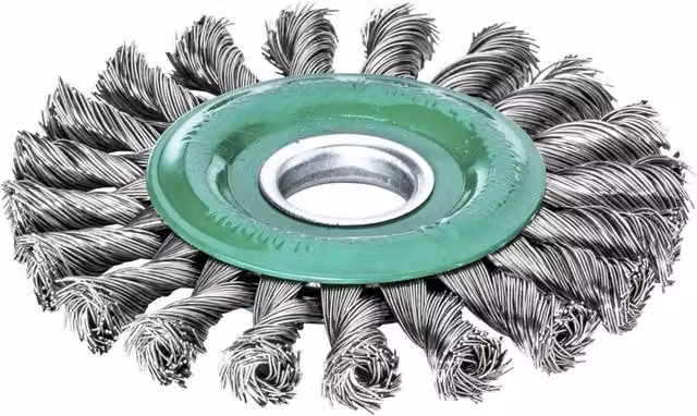 Lessmann Knot Wheel Brush for Angle Grinders in Multicolour Stainless Steel and Metal – 1
