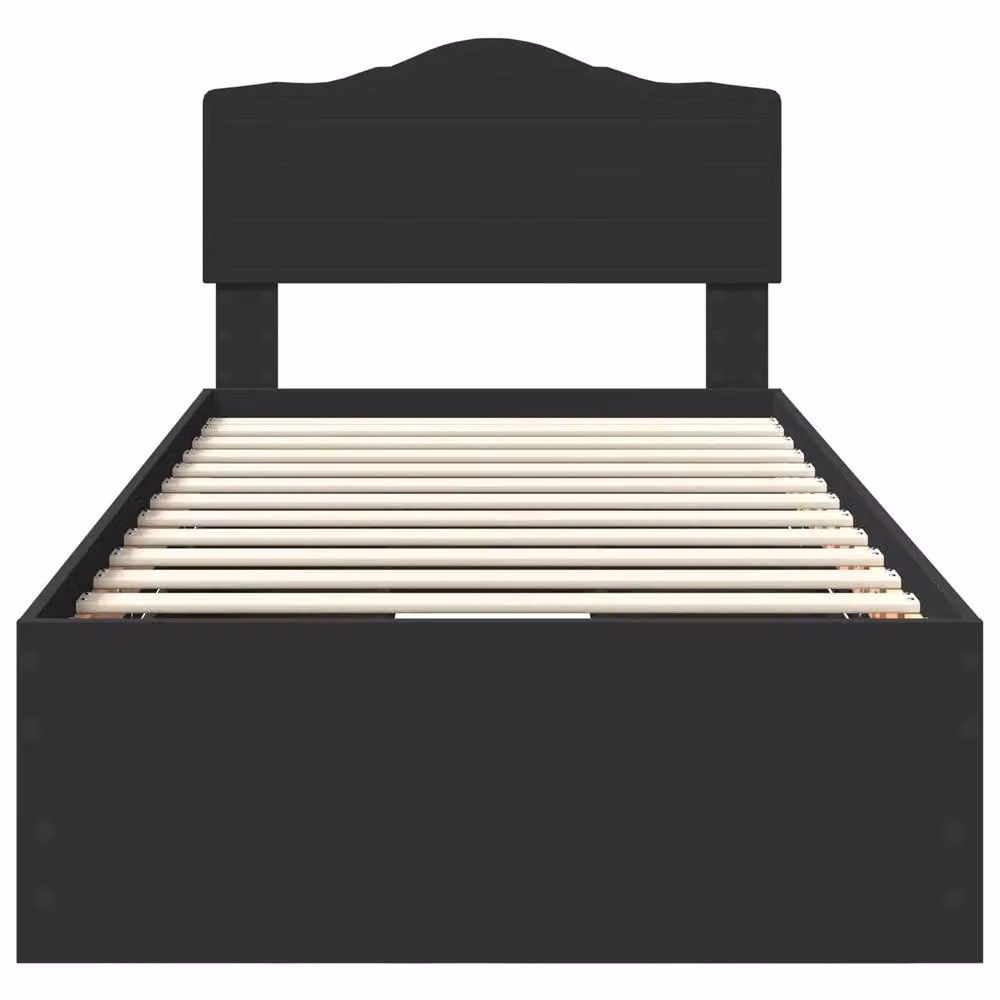 Berkfield Home Modern Bed Frame with Drawers in Black, Engineered Wood, W: 75 cm, L: 190 cm – 3