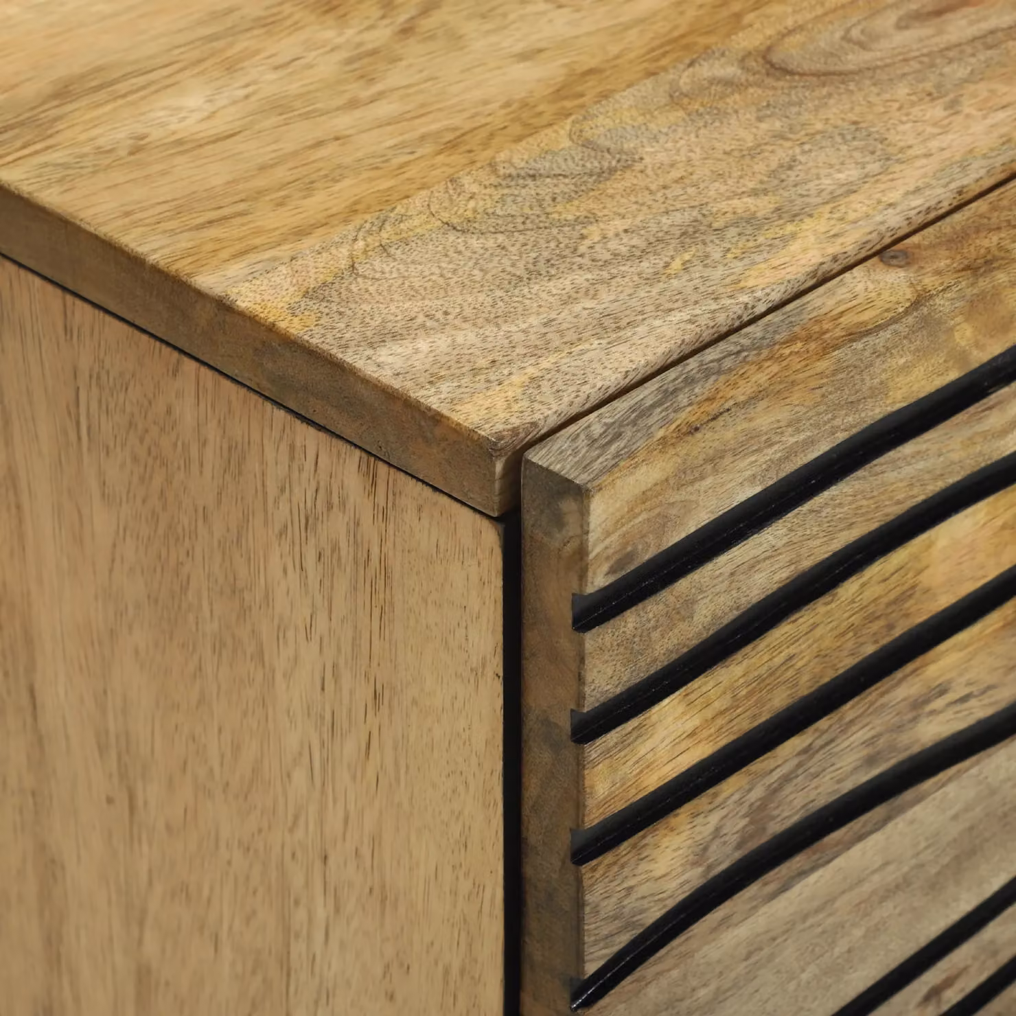 Berkfield Home Modern Sideboard in Brown, Mango and MDF Wood, W/D/H: 40 x 33.5 x 75 cm – 5