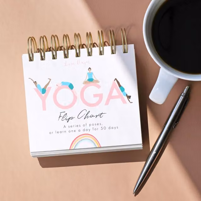 Lisa Angel Women's Daily Yoga Poses Desktop Flip Chart in White