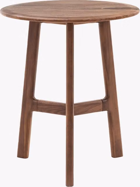 Perch & Parrow Menorca Mid-Century Round Walnut Side Table in Brown