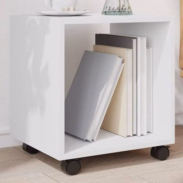 Berkfield Home vidaXL Rolling Cabinet in White, W/D/H: 37 x 33 x 42.5 cm – 1
