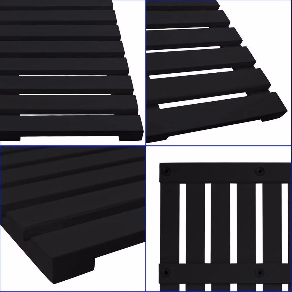 Kelvenix Large Black Wooden Bathroom Duck Board – 4