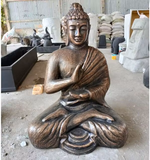 KDMK Antique Gold Buddha Statue in Stupa for Meditation