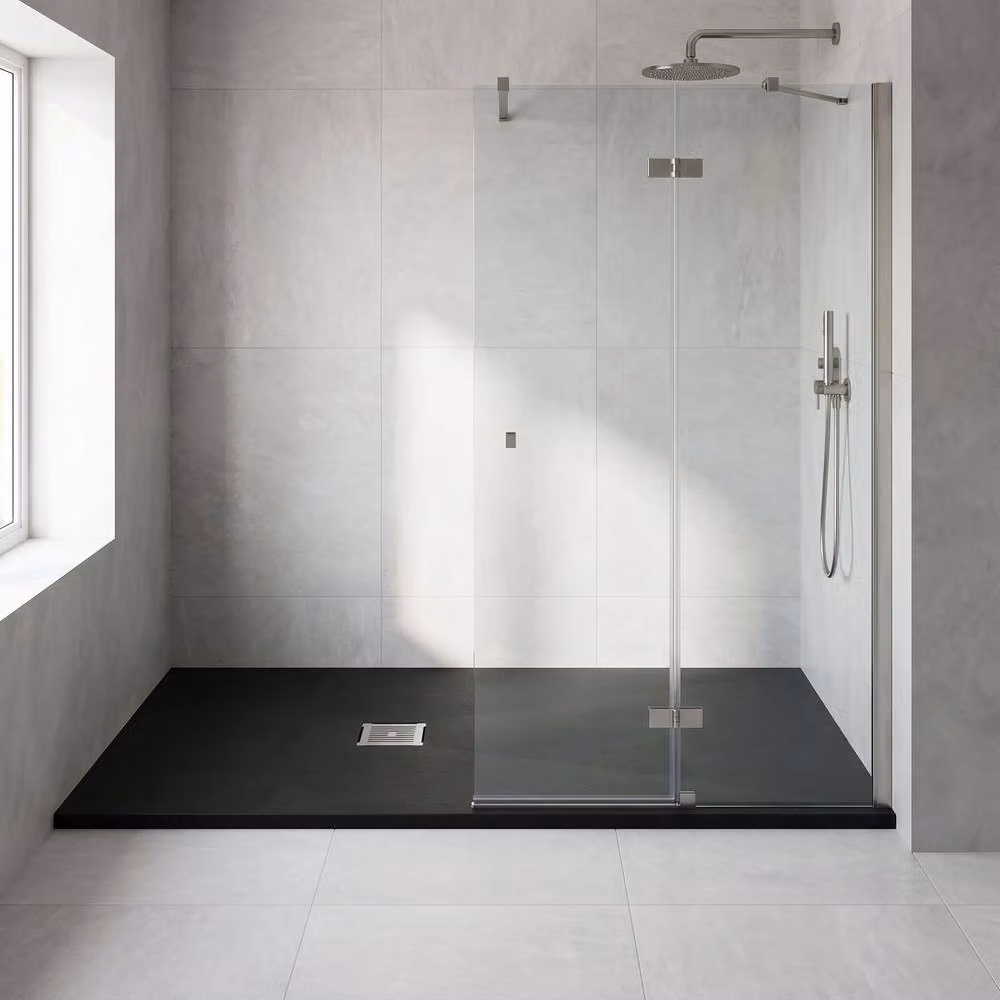 Balterley Premium Slimline Rectangular Acrylic Shower Tray, Black, W: 160 cm, D: 90 cm – 2