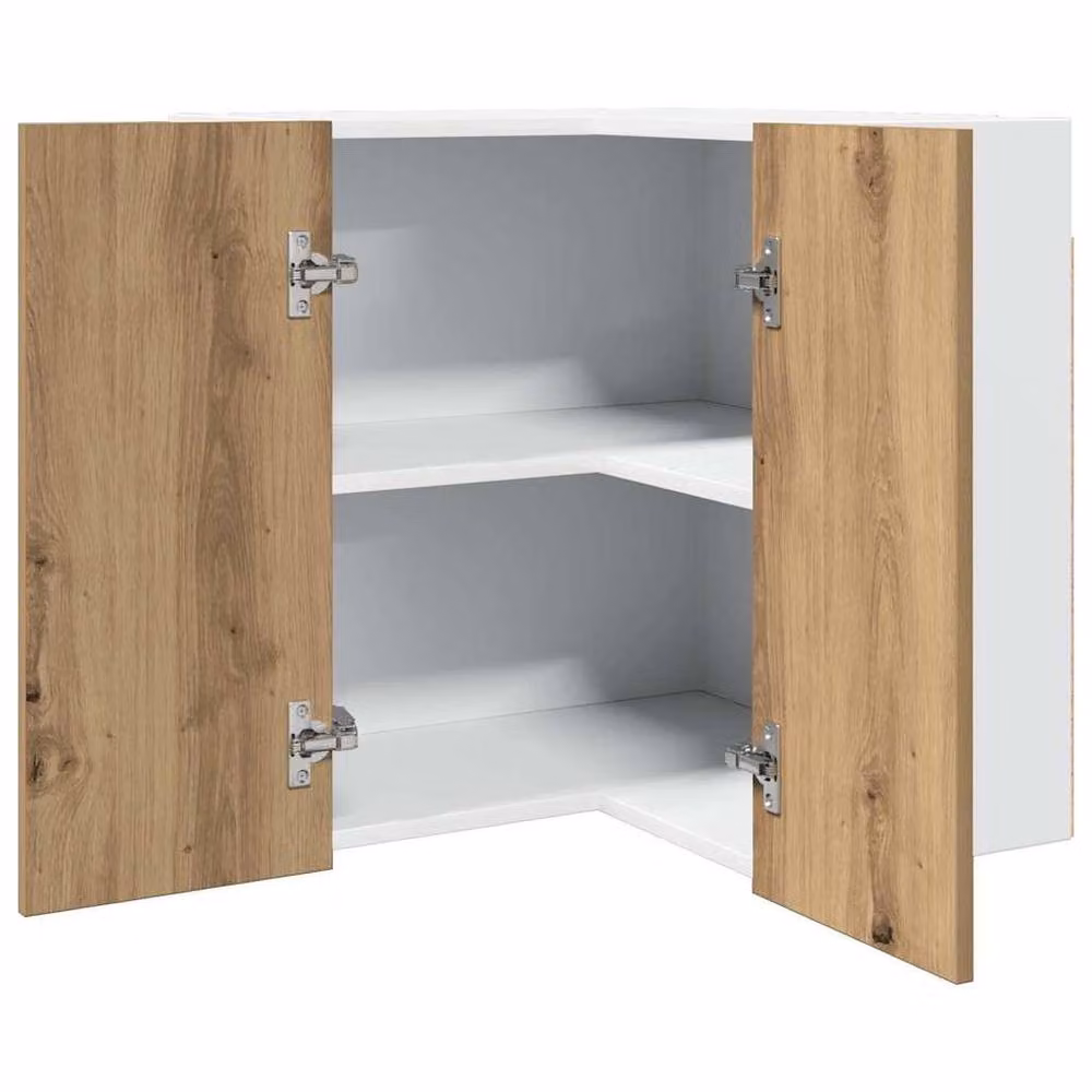 Berkfield Home Lyon Artisan Oak Hanging Corner Cabinet in Brown, W/D/H: 57 x 57 x 60 cm – 2