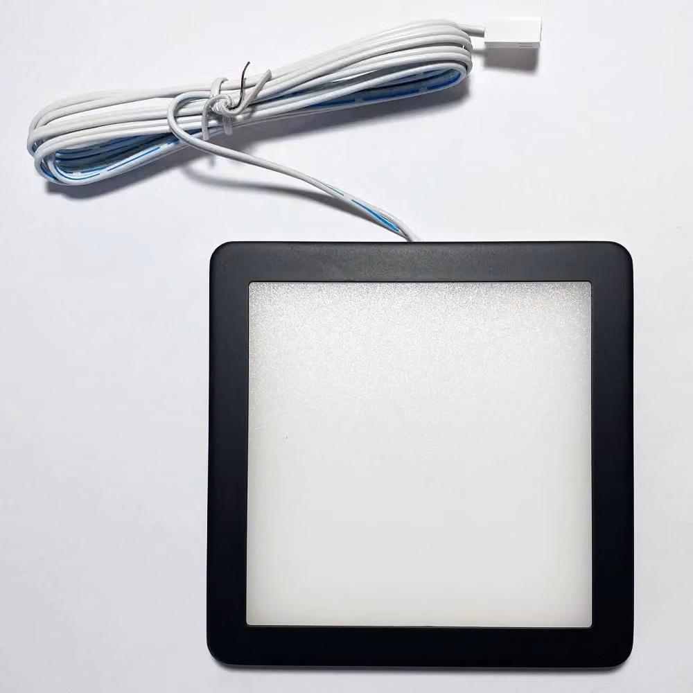 Loops 3x Matt Black Ultra-Slim Square Under Cabinet Kitchen LED Light and Driver Kit with Warm White Diffused Light – 1