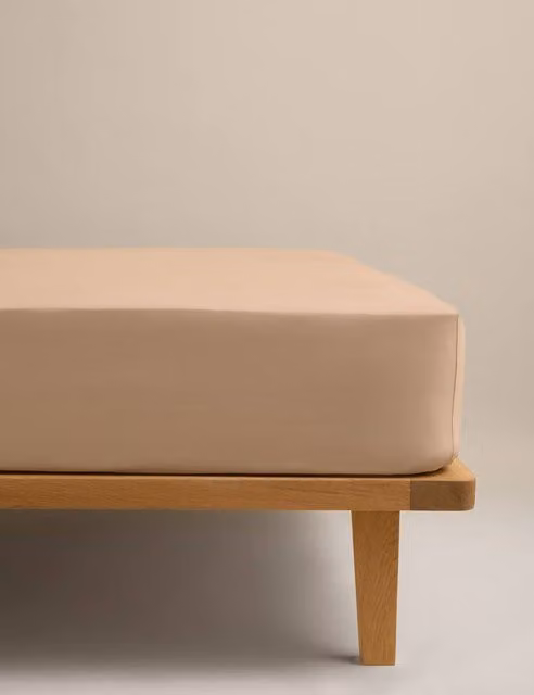 M&S Egyptian Cotton Deep Fitted Sheet, Biscuit, W/D/H: 180 x 200 cm