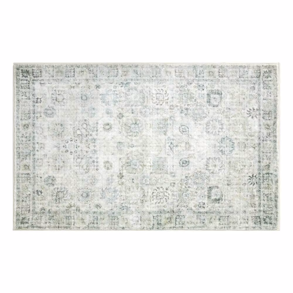 MARLOW Modern Abstract Washable Area Rug, Multicolour and Beige, W/D/H: 120 x 180 cm – 2