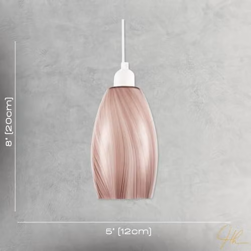 Happy Homewares Modern Brown Marble Effect Glass Cylindrical Pendant Light Shade W/D/H: 20 x 12 x 12 cm – 3