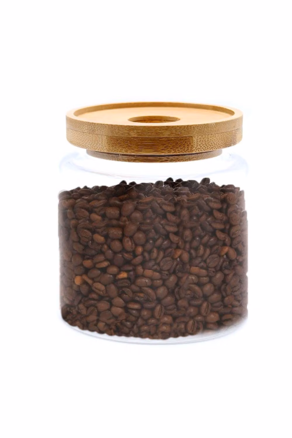 KDMD Cottage Bamboo Glass Jar in Transparent, Diameter: 10 cm – 2