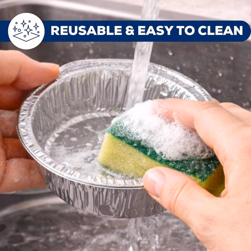 ebake Silver Disposable Aluminium Round Tart Tins, 60 Pack – 6