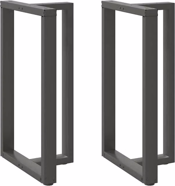 Berkfield T-Shaped Home Bar Table Legs, 2 Piece Steel Set in Anthracite and Black, W: 60 cm, D: 35 cm, H: 100-101 cm