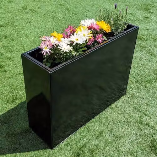 Access Garden Products Galvanised Steel Trough Planter, Black, W: 25 cm, L: 90 cm, H: 60 cm – 2