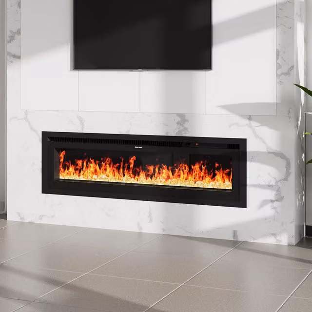 Lifeideas 3-in-1 Multi-Mount Electric Fireplace, Black, W: 152.4 cm, H: 152.4 cm