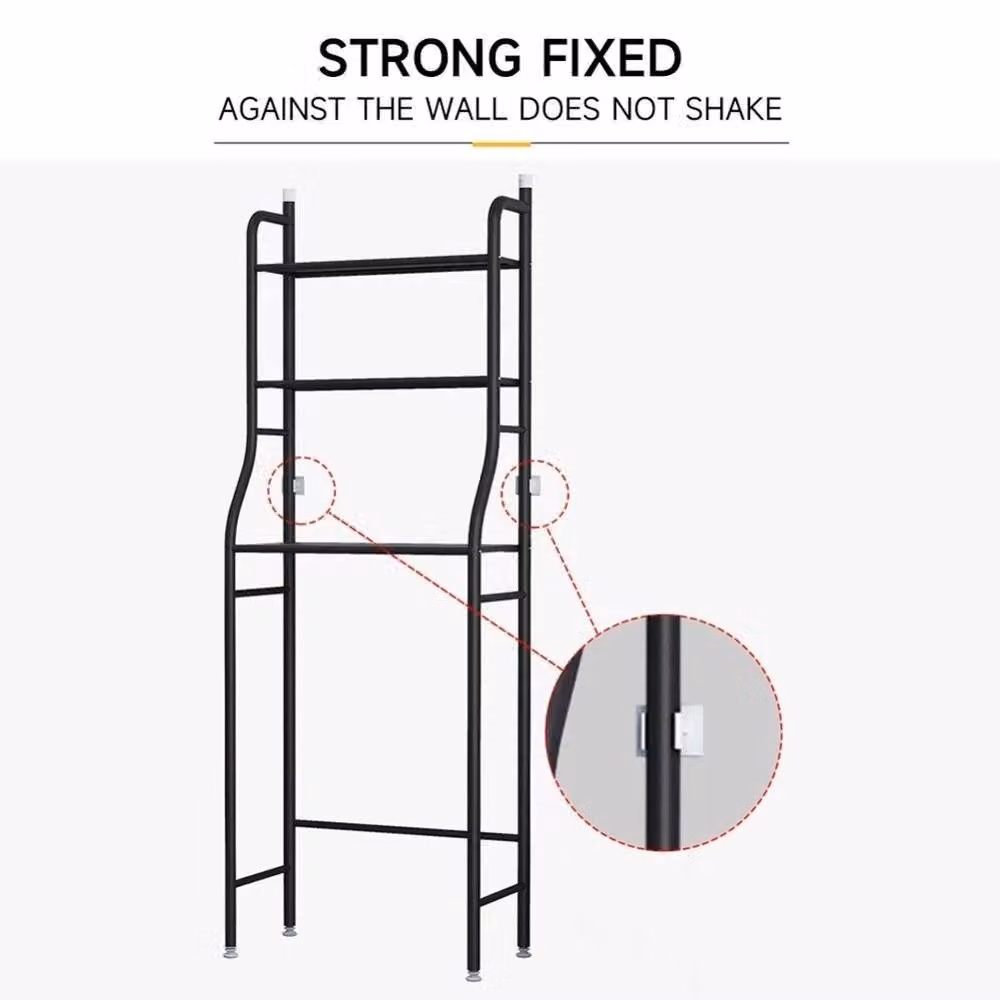 FORGEVIO Black 3 Tier Over The Toilet and Laundry Storage Rack with Adjustable Shelves – 3