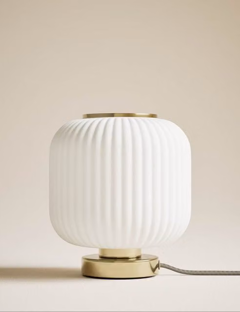 M&S Amelia Table Lamp in Gold/Brass and White