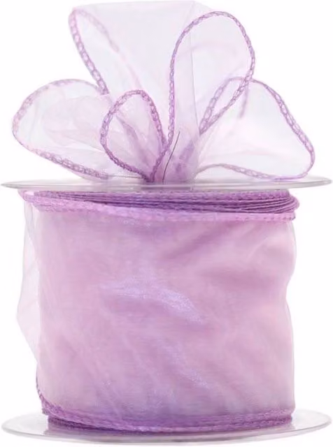KDMD Lilac Wired Chiffon Ribbon, 2 Pack